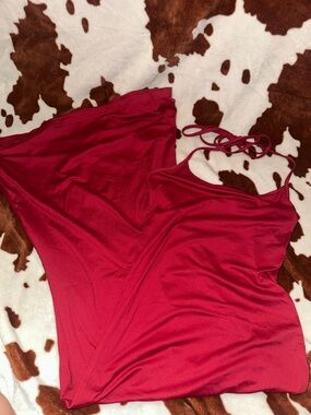 SHEIN Red Slip Dress with Spaghetti Straps